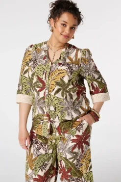 Blouse avec détails en dentelle