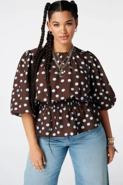 Blouse cintrée à pois