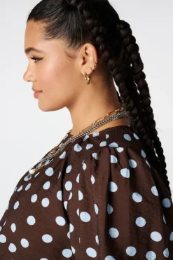 Blouse cintrée à pois