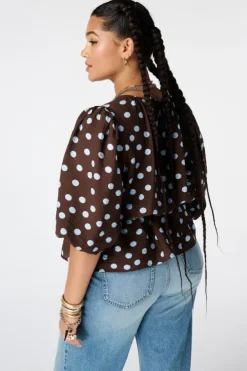 Blouse cintrée à pois