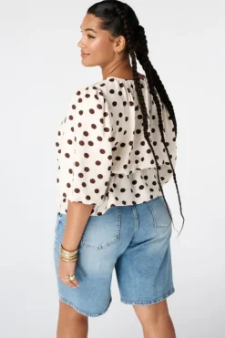 Blouse cintrée à pois