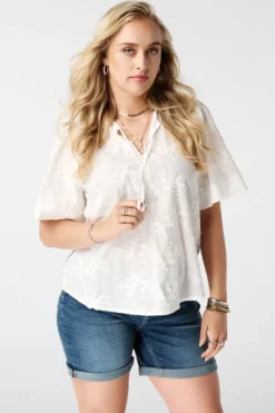 Blouse en coton avec broderie