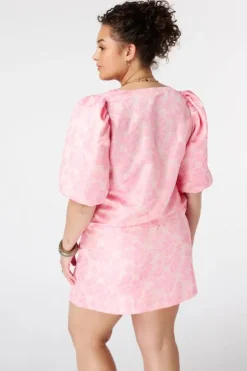 Blouse jacquard à imprimé floral