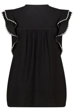 Blouse à manches courtes à volants