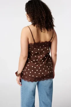 Blouse à pois avec dentelle