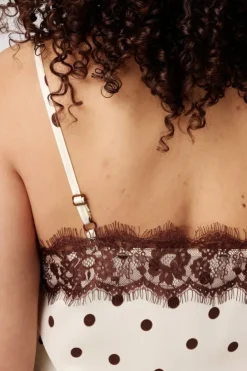 Blouse à pois avec dentelle