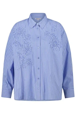 Blouse rayée avec broderie