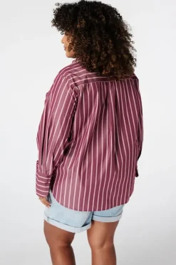 Blouse rayée avec perles