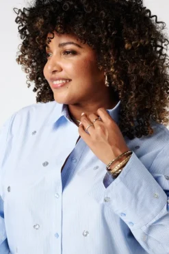 Blouse rayée avec perles