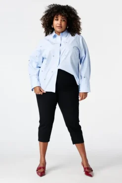 Blouse rayée avec perles