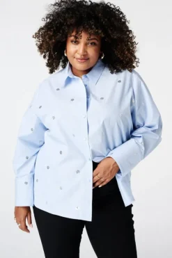Blouse rayée avec perles