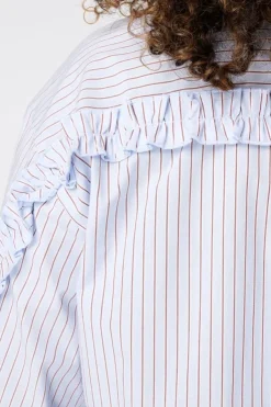 Blouse rayée avec volants