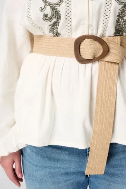 Ceinture taille avec boucle en bois