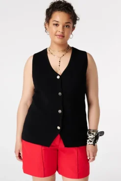Gilet en maille avec fermeture à boutons
