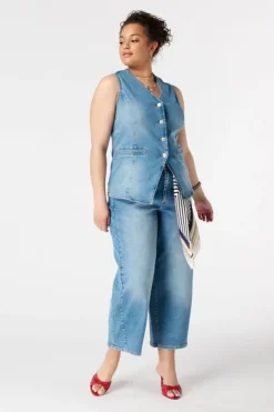 Gilet long en denim