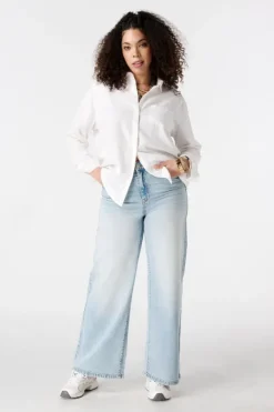 Jeans larges à taille haute