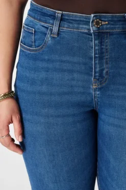 Jean straight leg à taille mi-haute