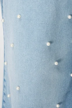 Jean wide leg avec perles