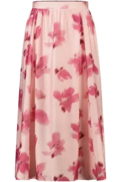 Jupe satinée à imprimé floral