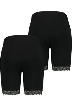 Lot de 2leggings courts avec dentelle