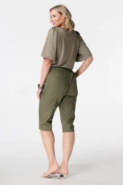Pantalon capri avec taille élastique