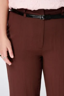 Pantalon en lin avec ceinture