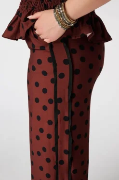 Pantalon à imprimé pois