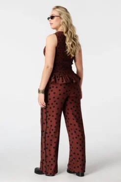 Pantalon à imprimé pois