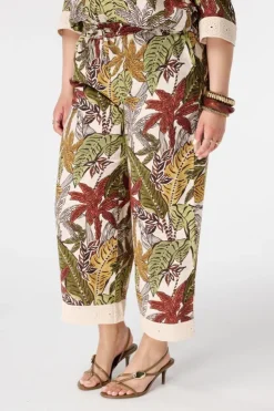 Pantalon trois quarts avec imprimé