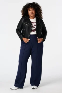 Pantalon wide leg avec taille élastique
