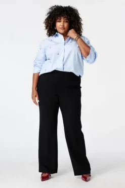 Pantalon wide leg avec taille élastique