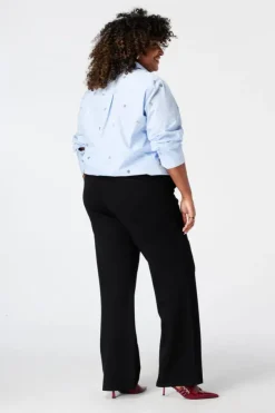 Pantalon wide leg avec taille élastique