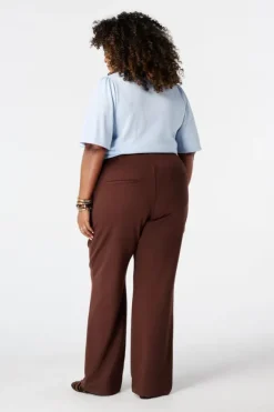 Pantalon wide leg avec taille élastique