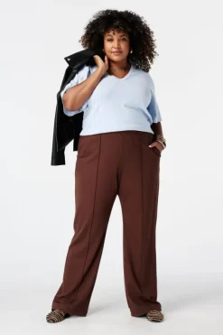Pantalon wide leg avec taille élastique