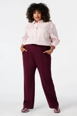 Pantalon wide leg avec taille élastique