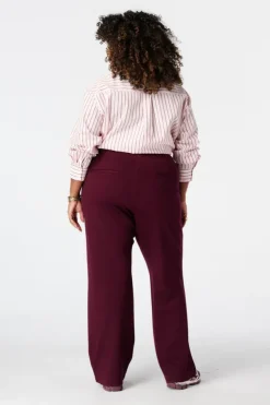 Pantalon wide leg avec taille élastique