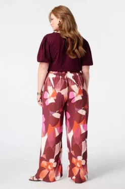 Pantalon wide leg à imprimé