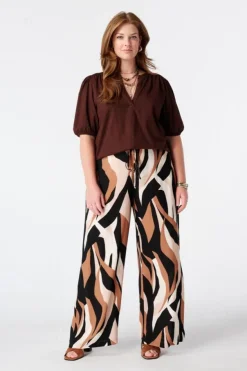 Pantalon wide leg à imprimé