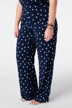 Pantalon wide leg à pois