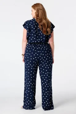 Pantalon wide leg à pois
