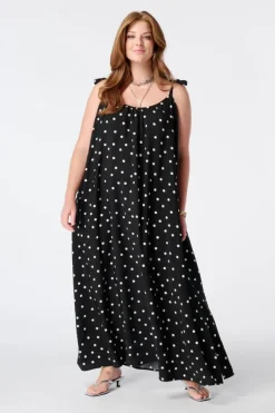 Robe maxi à pois