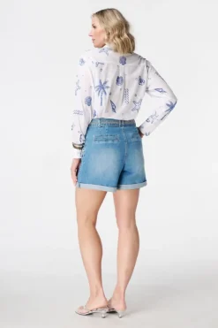 Short en denim avec ceinture