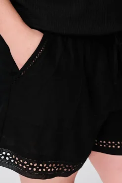 Short en lin avec taille élastique