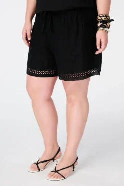 Short en lin avec taille élastique