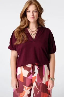 Top avec manches bouffantes