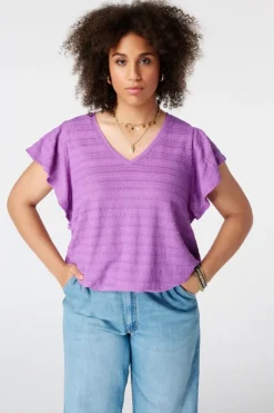 Top avec manches papillon