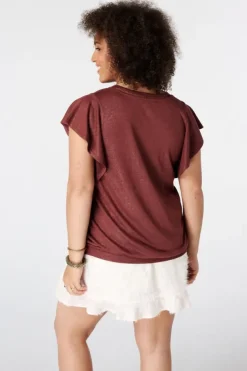 Top avec manches papillon