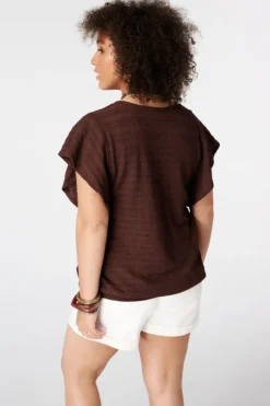 Top avec manches papillon