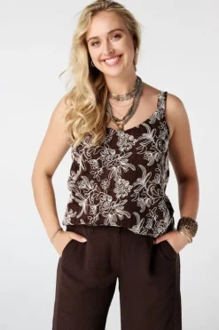 Top crochet avec imprimé floral