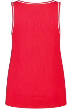 Top côtelé avec détail contrastant